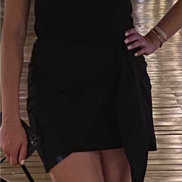 Zara black mini skirt with side tie - Picture 4 of 4